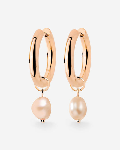 Chunky Perla Rosa Hoop Set Medium Rose Gold