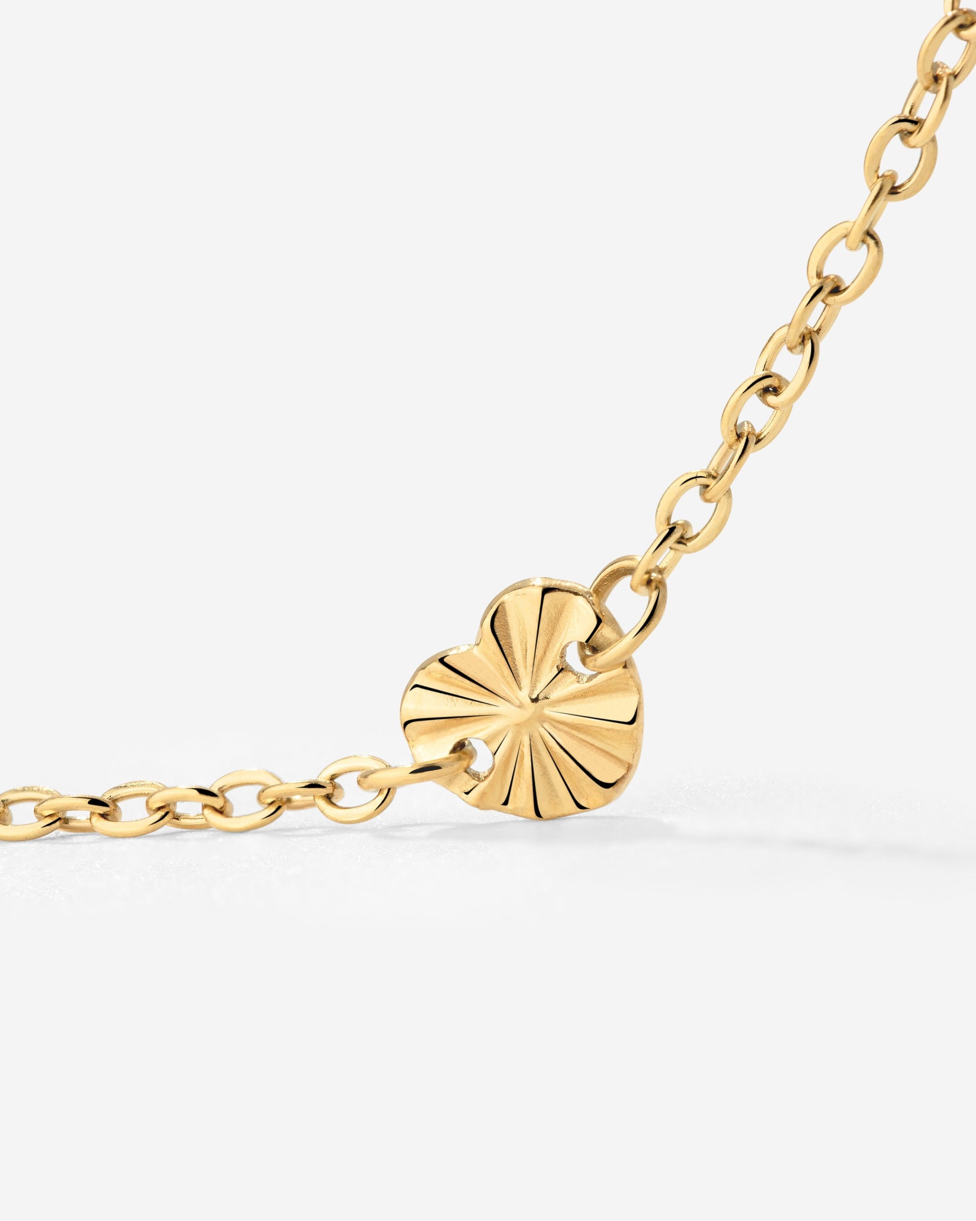 Glass Heart Necklace Gold