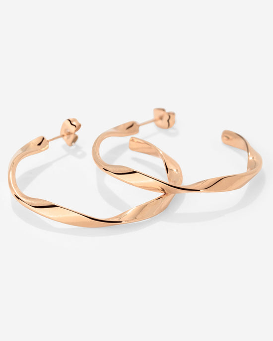 Sahira Hoop Studs Medium Rose Gold