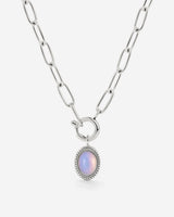 Opaline Oval Links Necklace Set Silver
