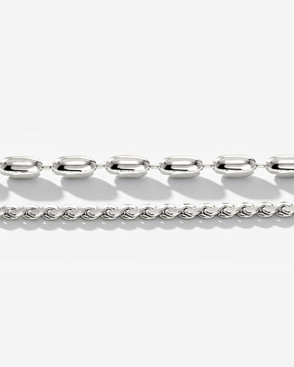 Droplet Double Necklace Silver