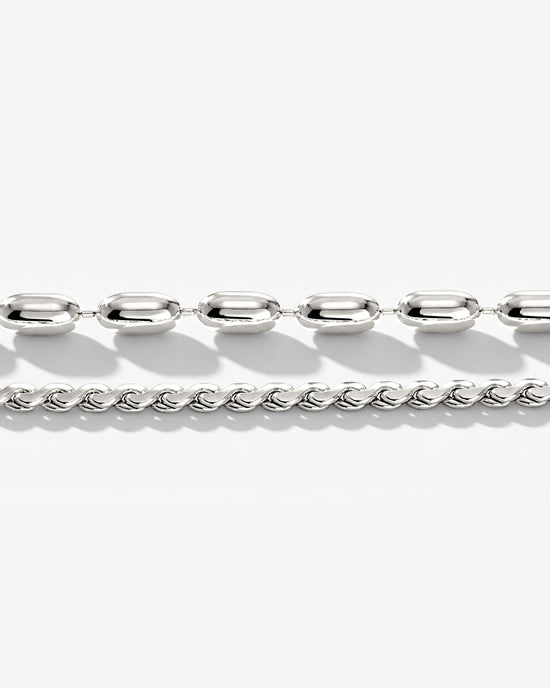 Droplet Double Necklace Silver