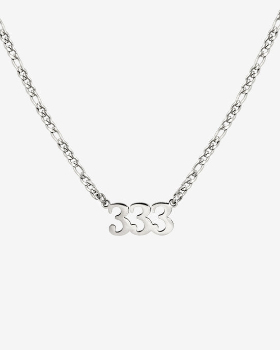 Angel Number Necklace Silver