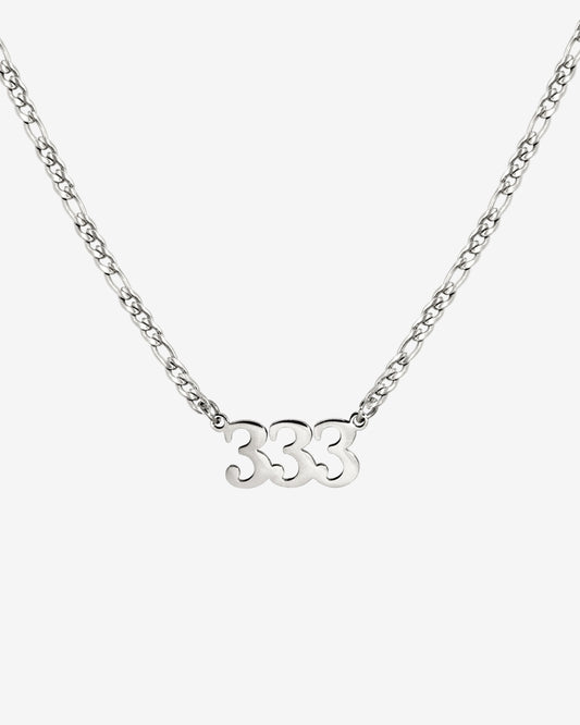 Angel Number Necklace Silver 333