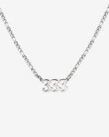 Angel Number Necklace Silver 333