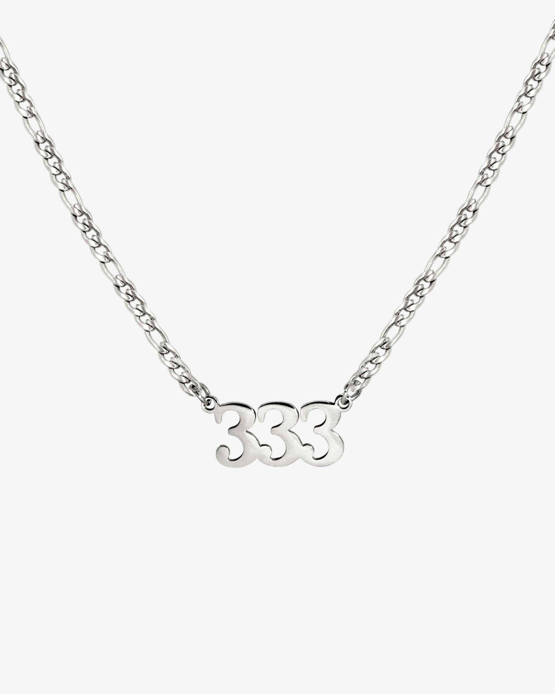 Angel Number Necklace Silver 333