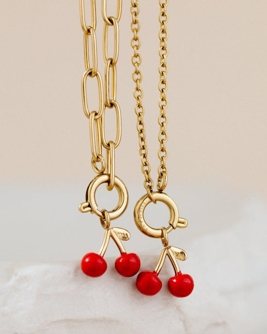 Oval Link Charm Necklace Set