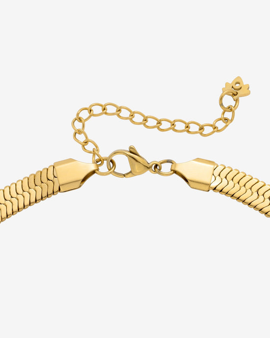 Bold Herringbone Necklace gold