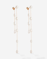 Jules Unique Pearl Fall Studs Rose Gold