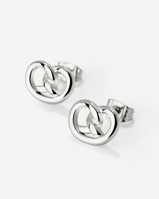 Pretzel Babe Studs Silver