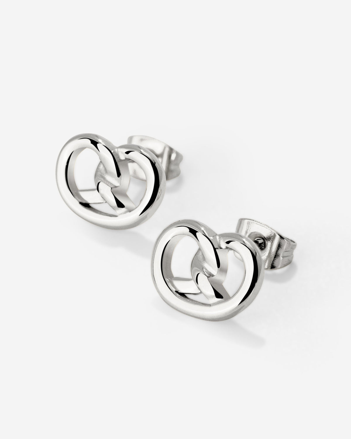 Pretzel Babe Studs Silver