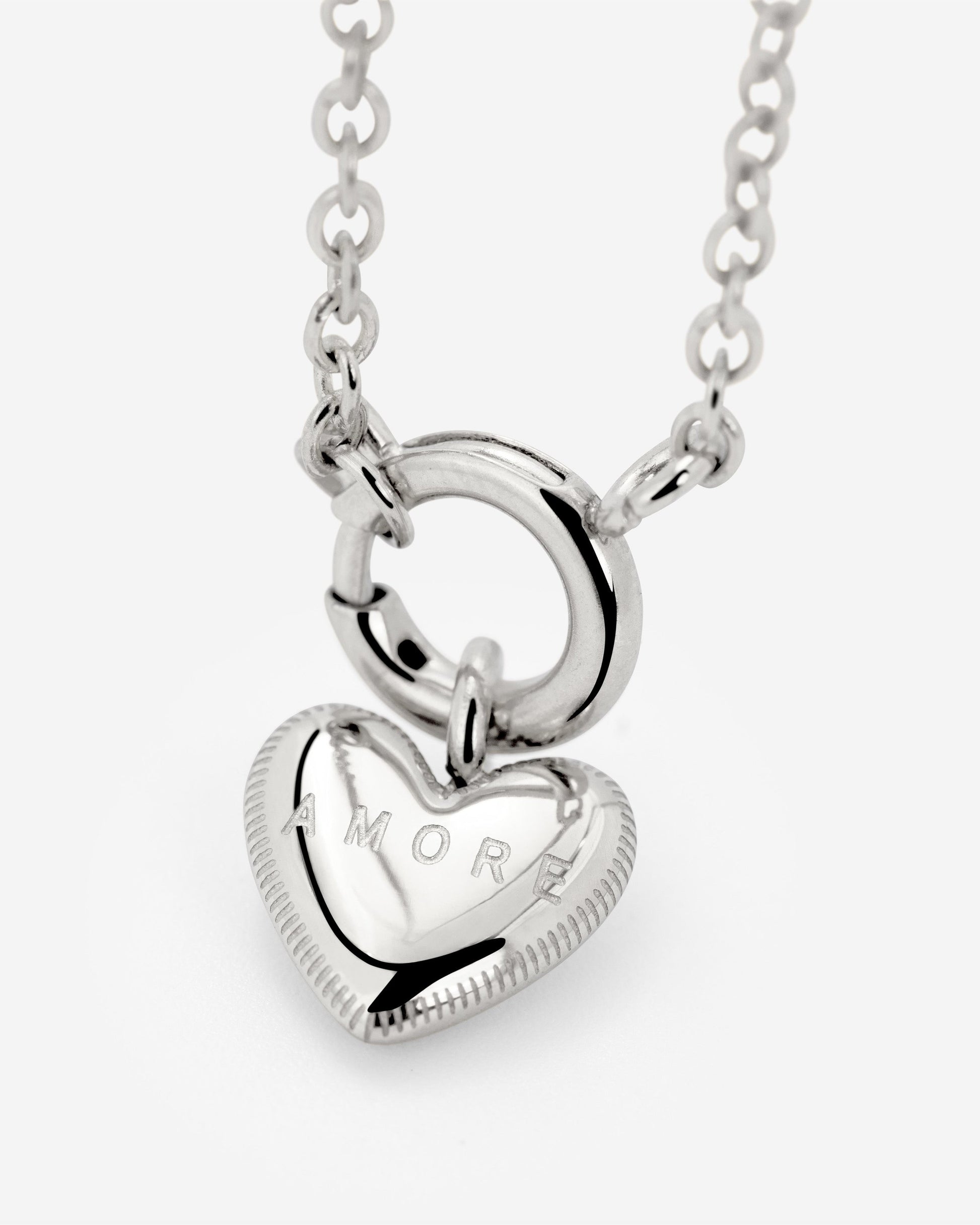 Amore Mio Classic Chain Necklace Set Silver