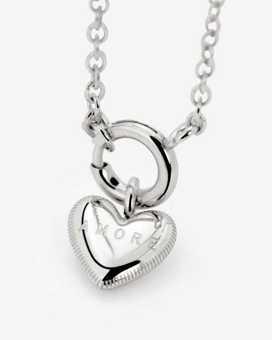 Amore Mio Classic Chain Necklace Set Silver