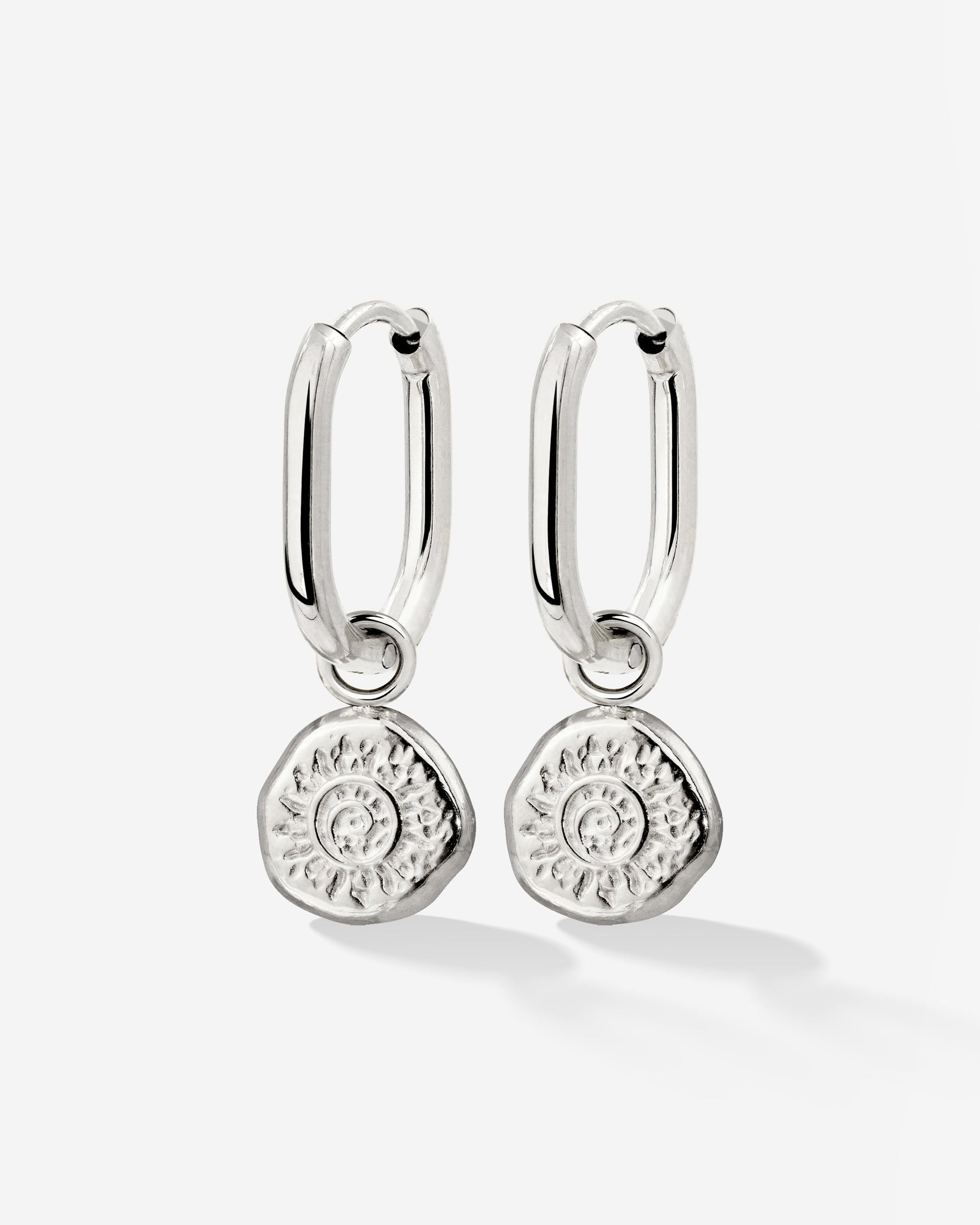 Sun Seeker Oval Hoop Set Baby Silver