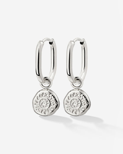 Sun Seeker Oval Hoop Set Baby Silver