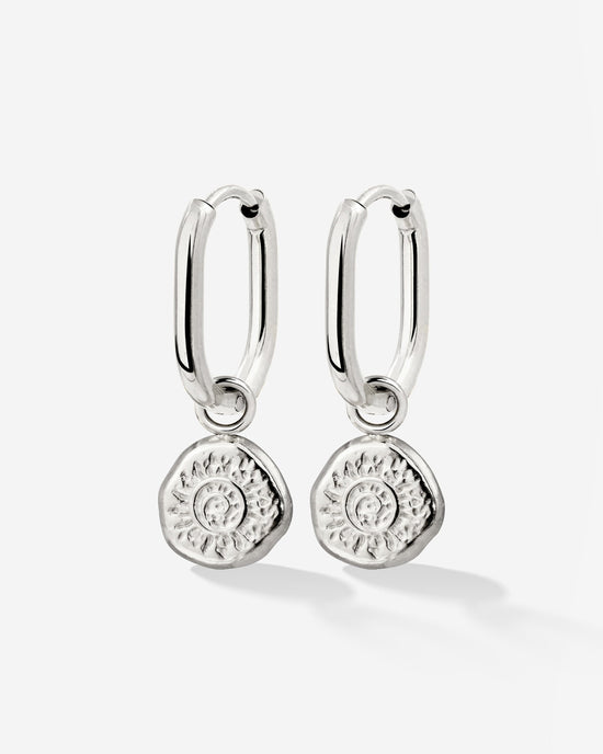 Sun Seeker Oval Hoop Set Baby Silver