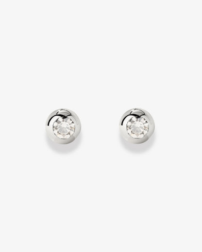Bezel Bling Studs Silver