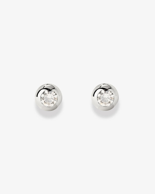 Bezel Bling Studs Silver