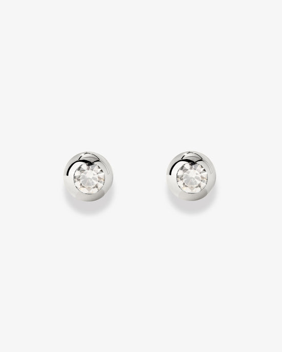 Bezel Bling Studs Silver