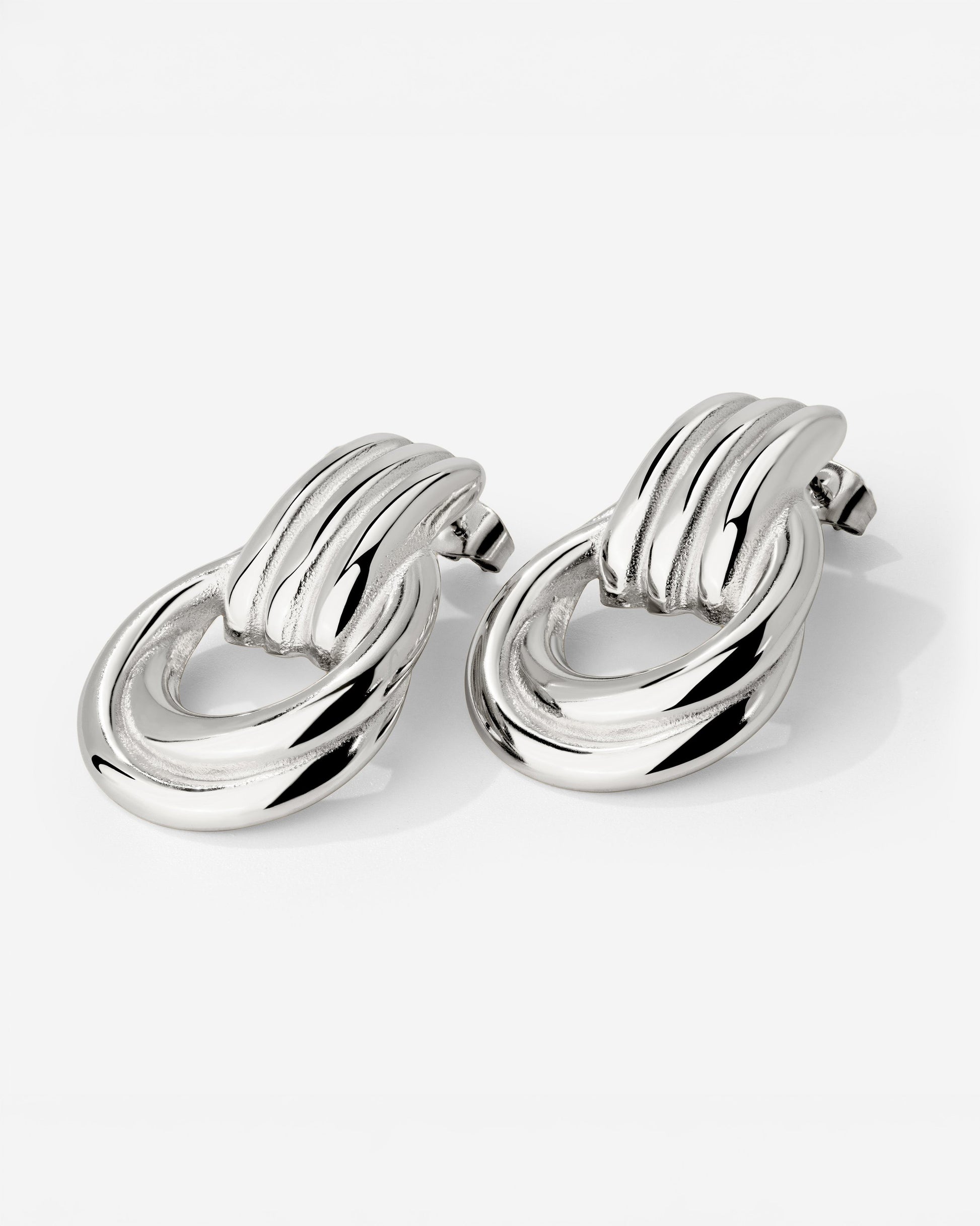 Infinity Loop Hoops Silver