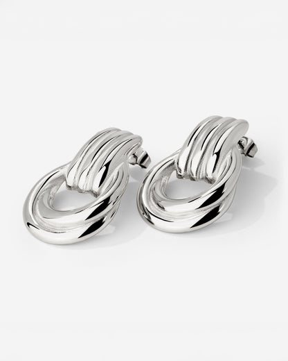 Infinity Loop Hoops Silver