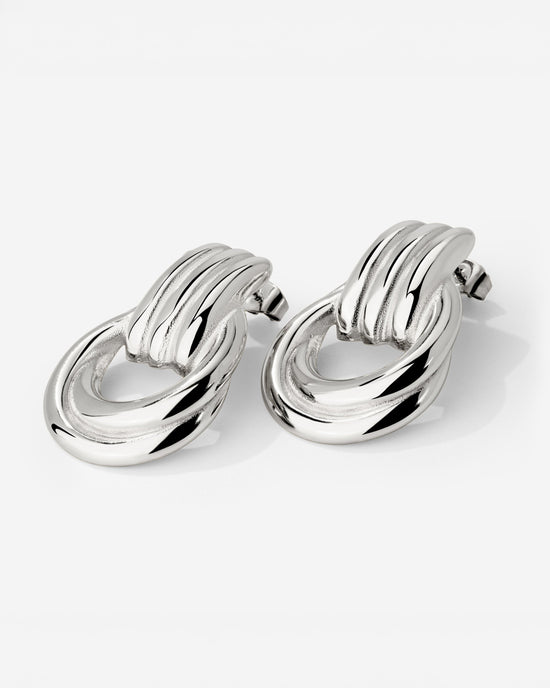 Infinity Loop Hoops Silver