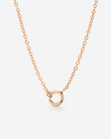 Classic Chain Charm Necklace Rose Gold
