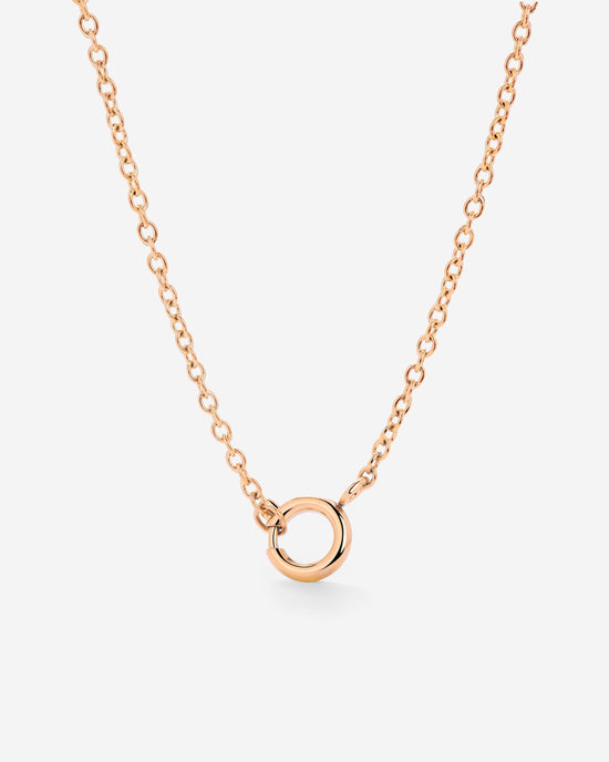 Classic Chain Charm Necklace Rose Gold
