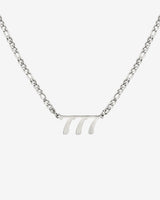 Angel Number Necklace Silver 777