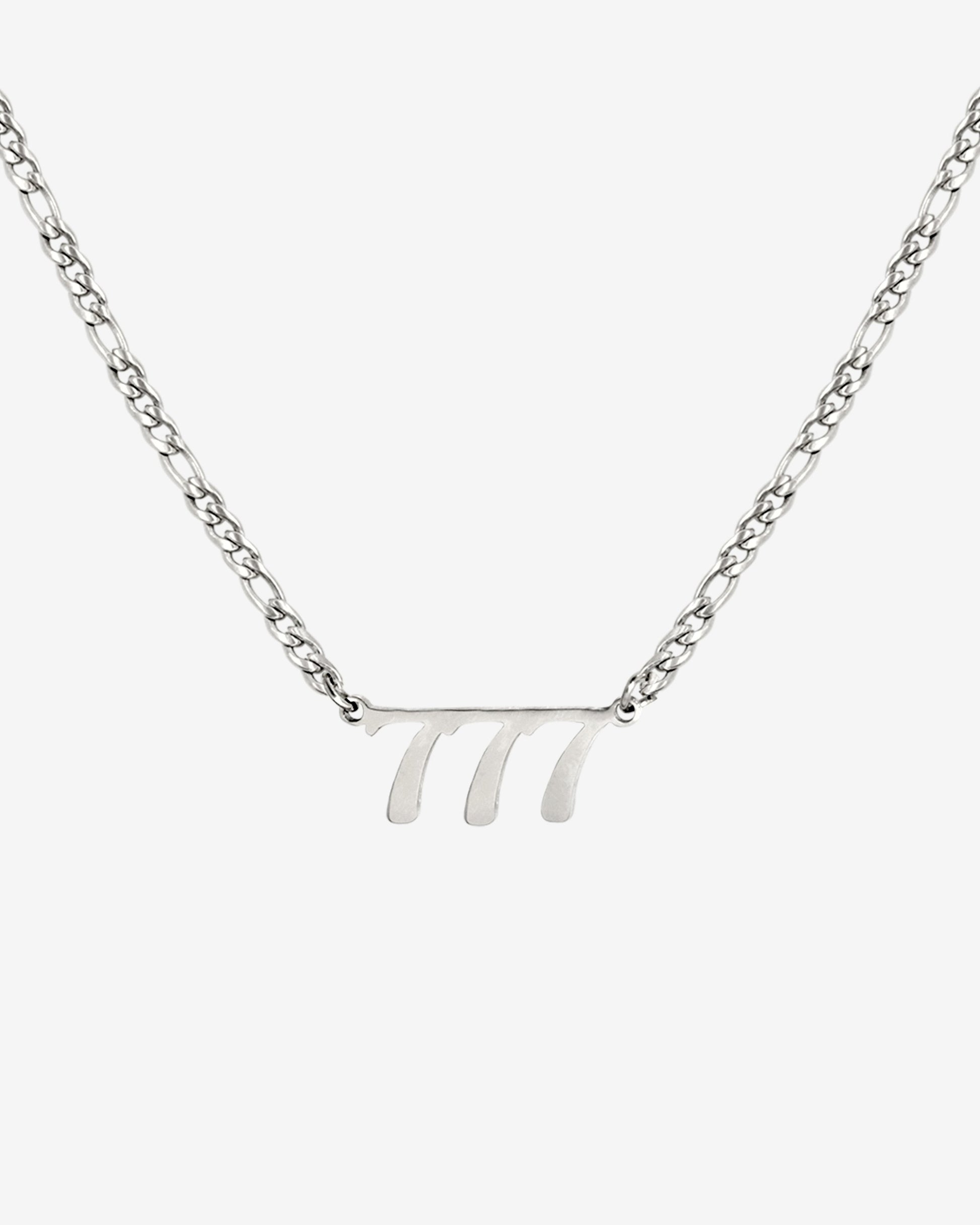 Angel Number Necklace Silver 777