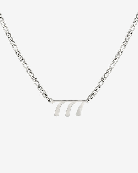 Angel Number Necklace Silver 777