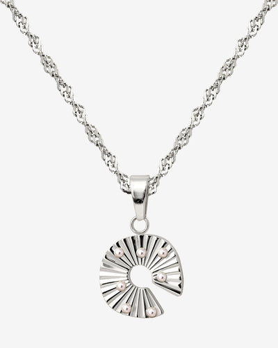 Sparkling Donut Necklace Silver