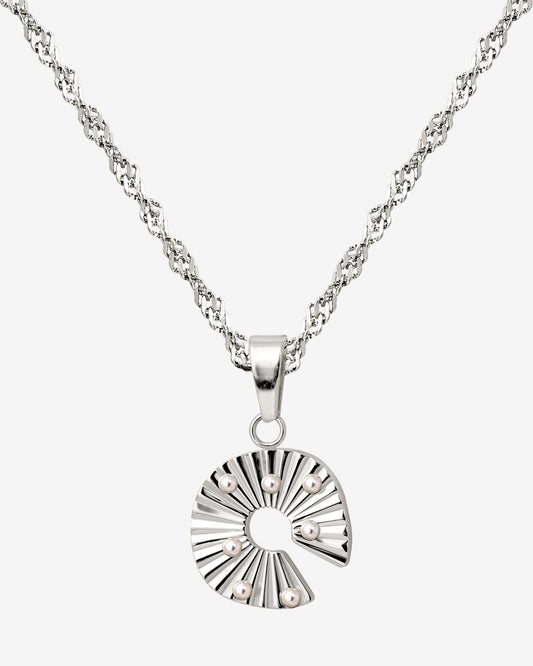 Sparkling Donut Necklace Silver