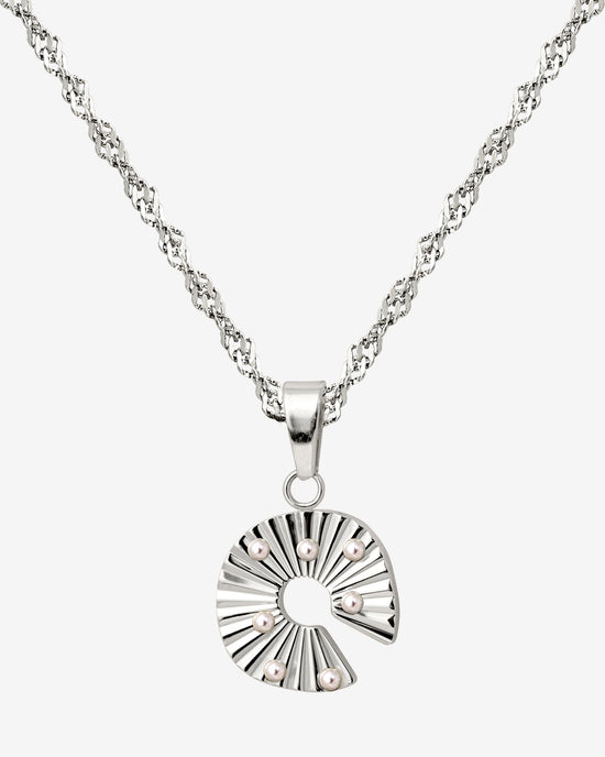 Sparkling Donut Necklace Silver
