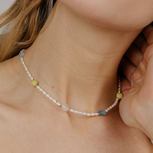 Spring Pastels Necklace Gold