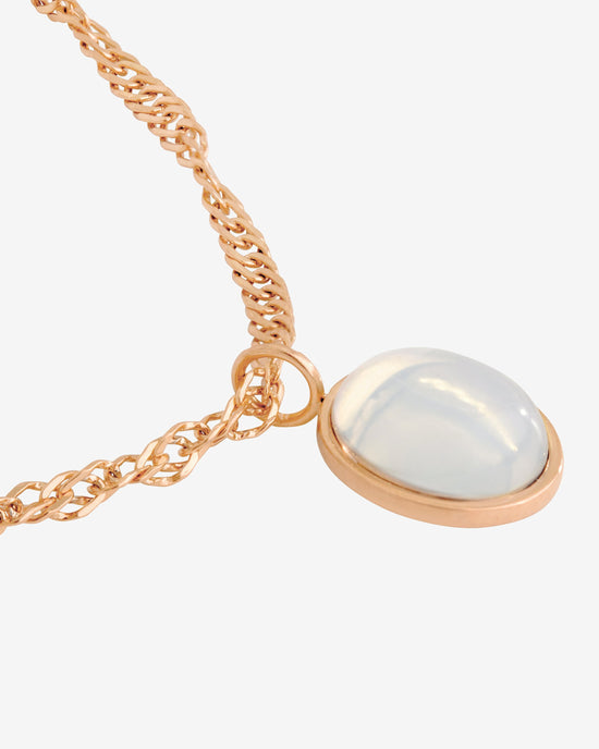 Oval Pendant Necklace Rose Gold