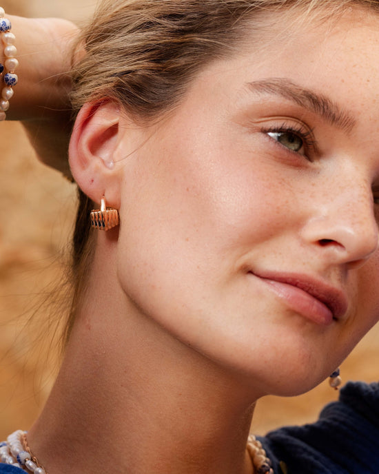 Winding Hoop Studs Rose Gold