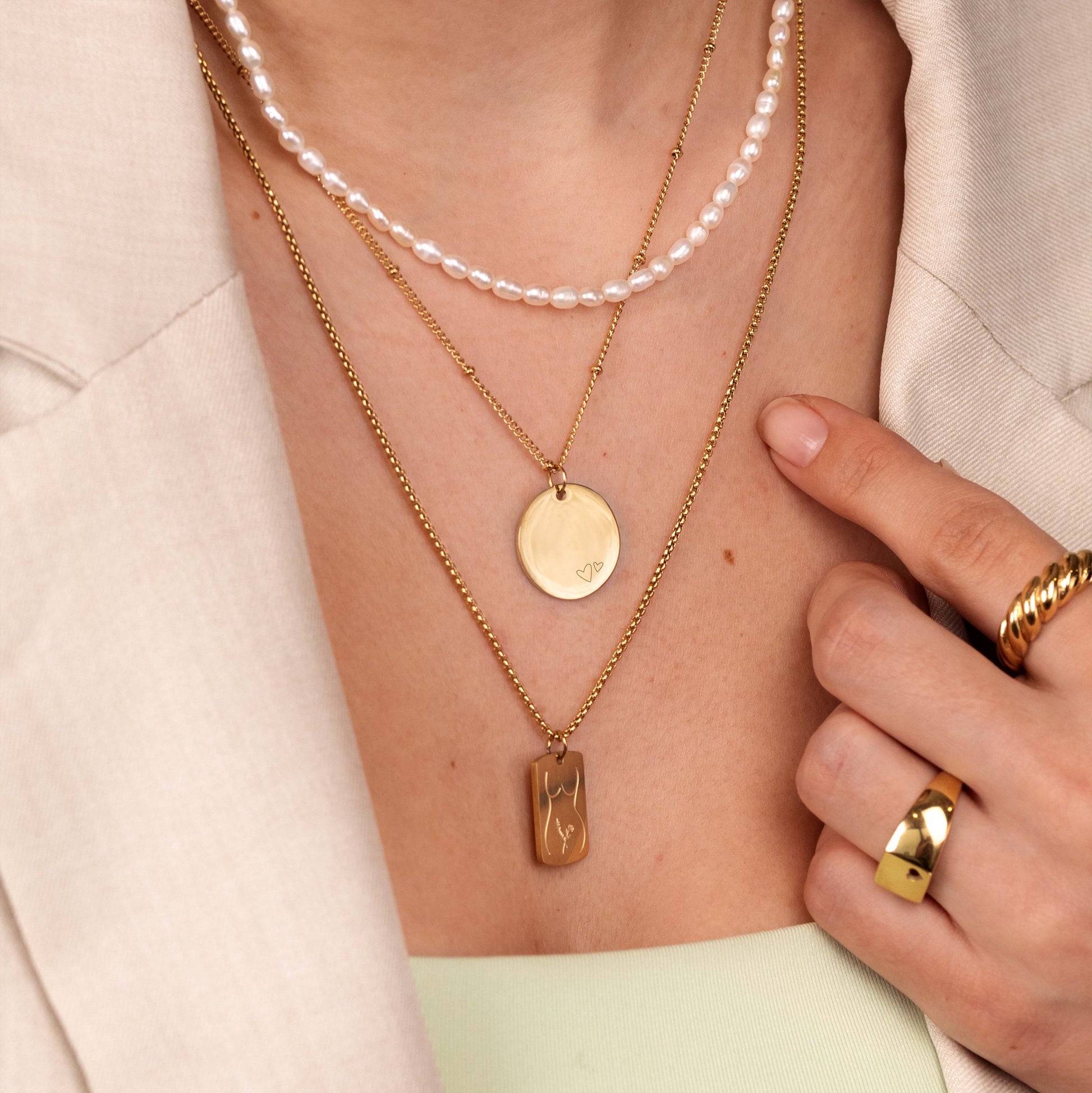 Mother & Daughter Necklace Gold
