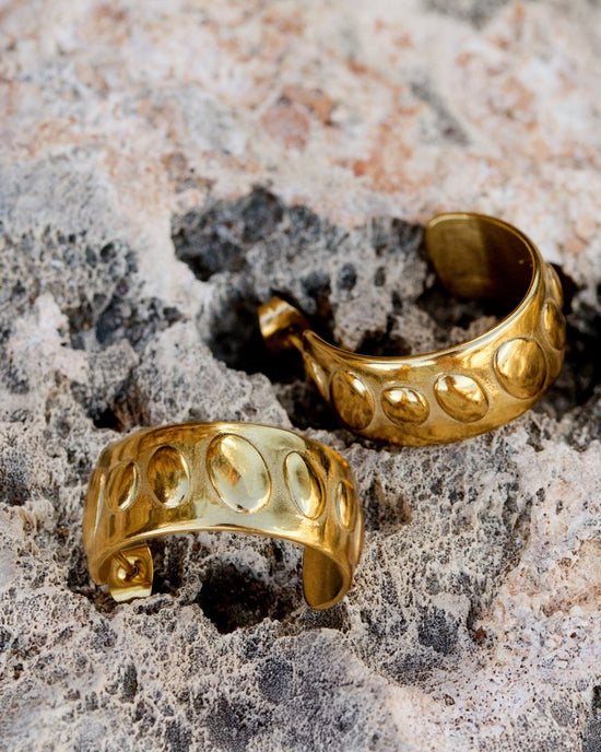 Boho Beads Hoop Studs gold