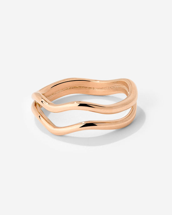 Double Wave Ring Rose Gold