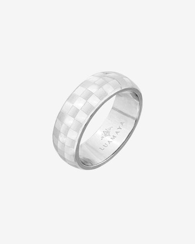Chequer Ring Silber