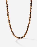 Tiger's Eye Bead Necklace Silver