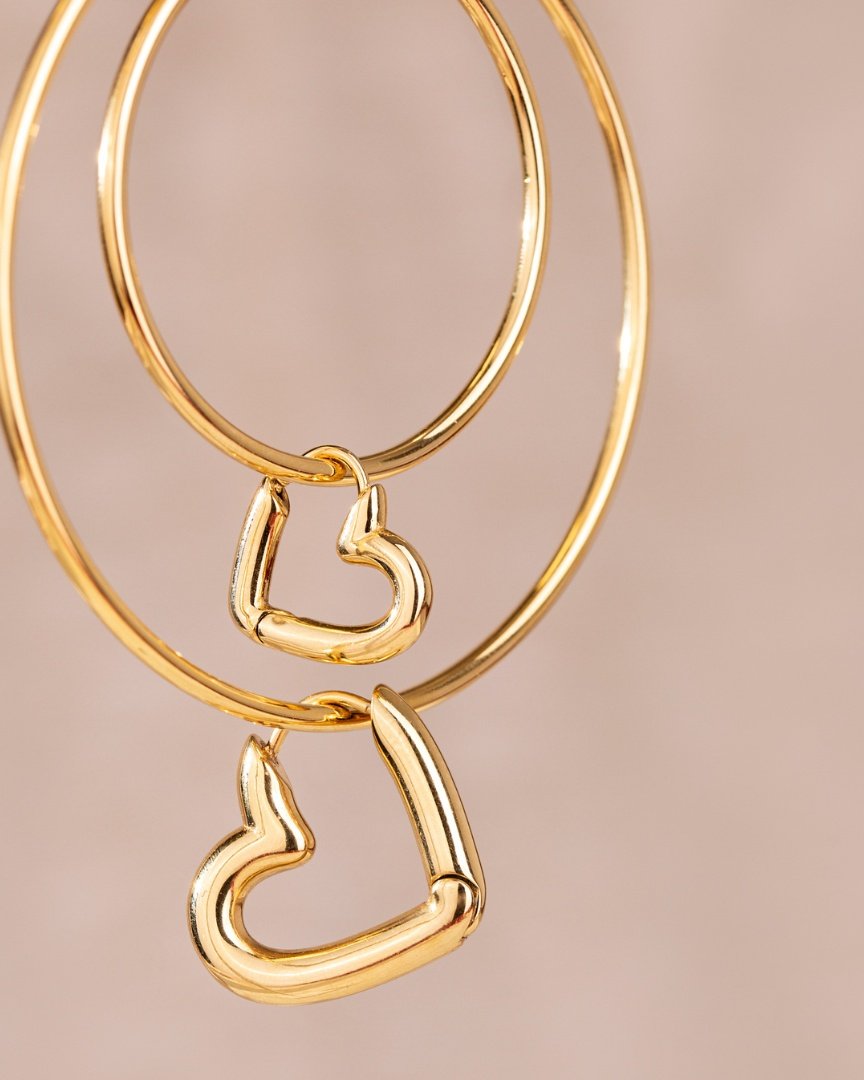 Phat Heart Hoops Small Silver