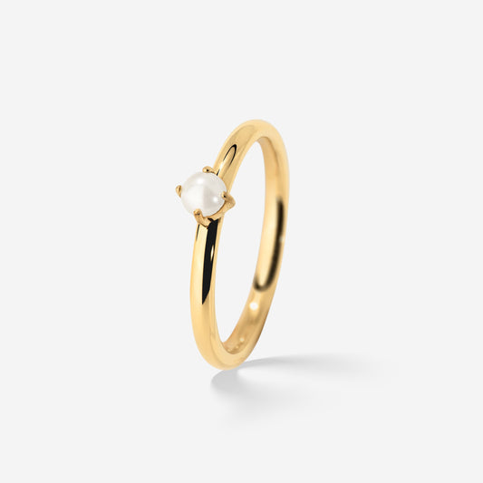 Dream Pearl Ring Stud Earrings Gold