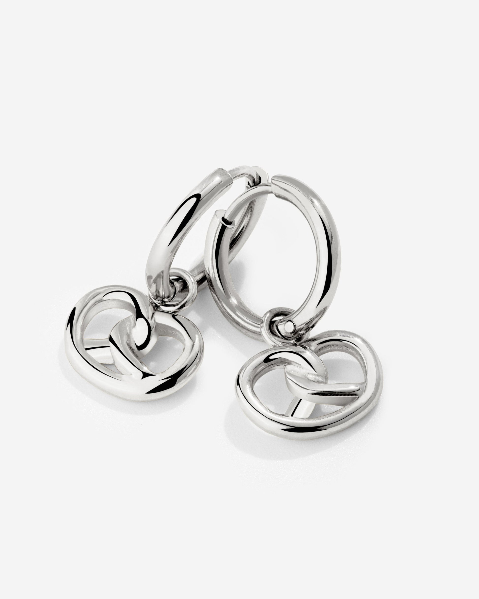 Pretzel Babe Hoop Set Small Silver