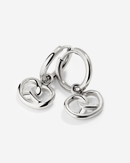 Pretzel Babe Hoop Set Small Silver