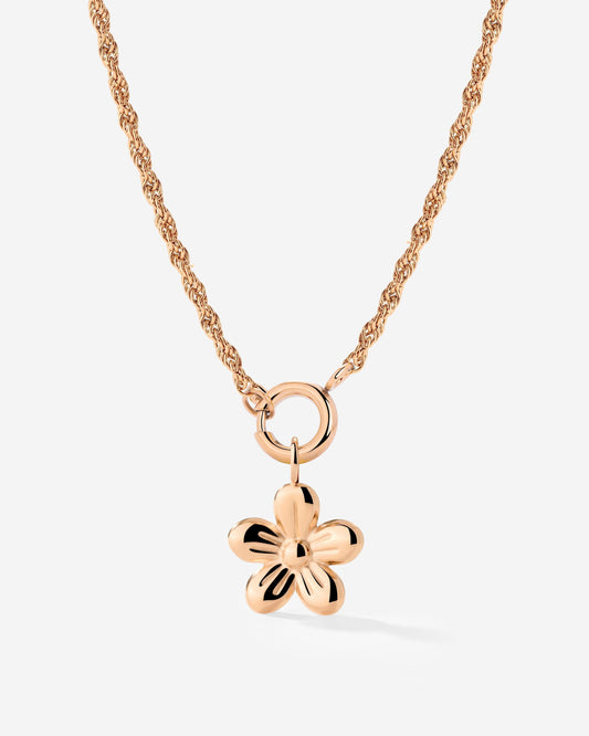 Blossom Rope Chain Necklace Set Rose Gold