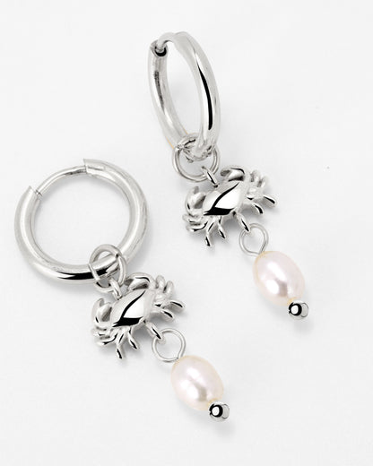 Crab Chaser Hoop Set Small Silver