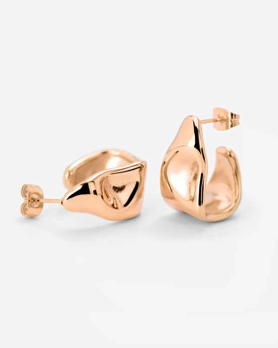 Liquid Shape Studs Rose Gold