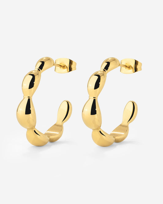Graceful Curves Hoop Studs Gold